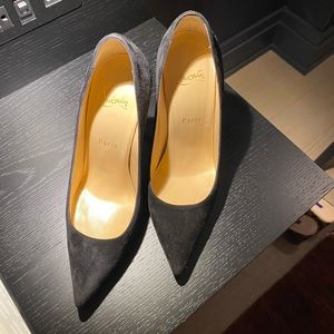 Christian Louboutin AUTHENTIC Black Suede Heels 38